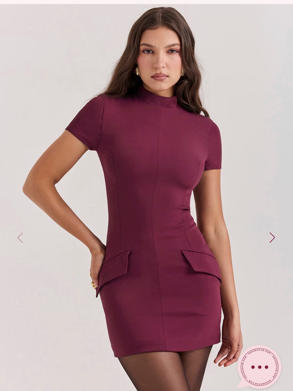 House of CB Alia Dress Mulberry size S, excellent condition